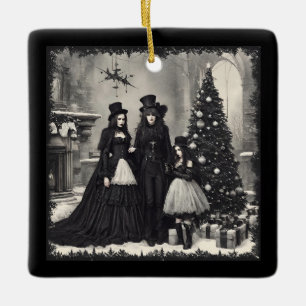 Gothic Christmas Ceramic Ornament