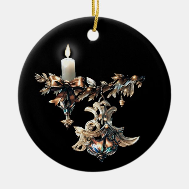 Gothic Christmas  Ceramic Tree Decoration (Front)