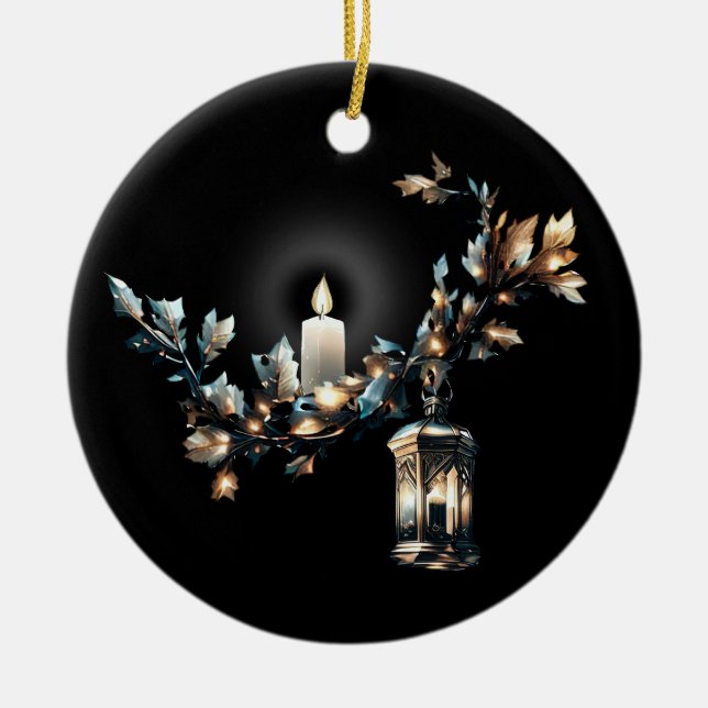 Gothic Christmas  Ceramic Tree Decoration (Front)
