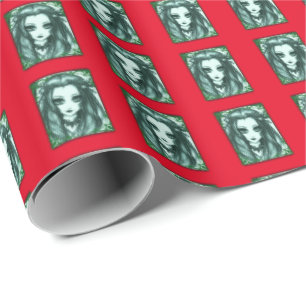 Gothic Christmas Fairy Image Wrapping Paper