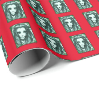 Gothic Christmas Fairy Image Wrapping Paper