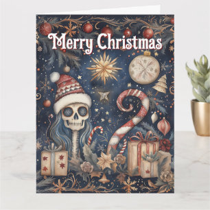 Gothic Christmas Festive Spooky Skull  Card