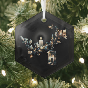 Gothic Christmas Glass Tree Decoration