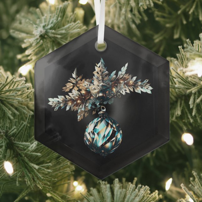 Gothic Christmas  Glass Tree Decoration (Insitu)