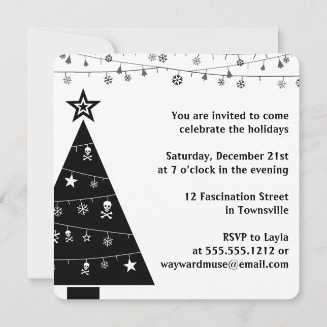 { Gothic Christmas } { Holiday Party } Invitation (Back)