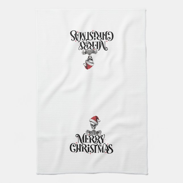 Gothic Christmas Kitchen Dish Towel (Vertical)
