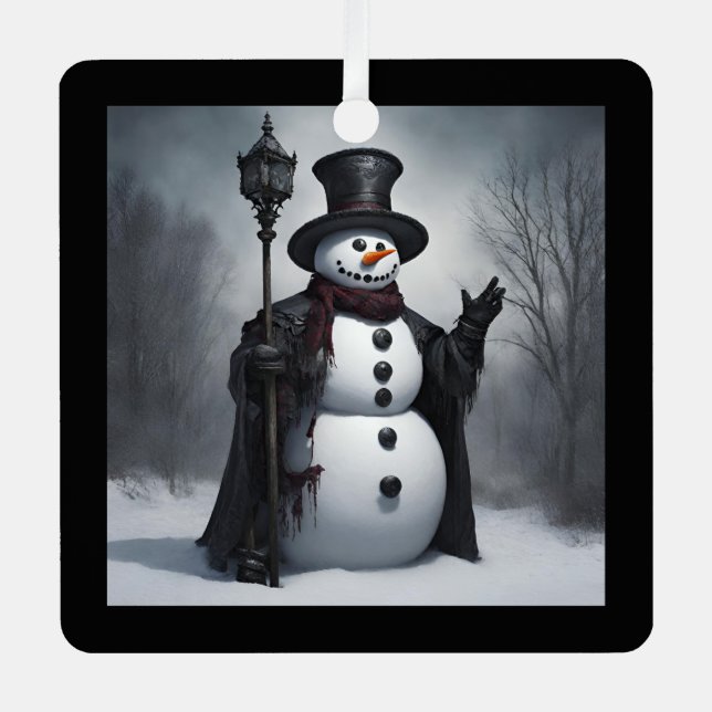 Gothic Christmas Metal Tree Decoration (Front)