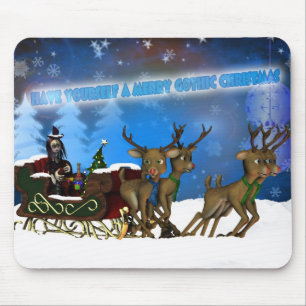 Gothic Christmas Mousepad, H.I.P. And Reindeer Mouse Mat