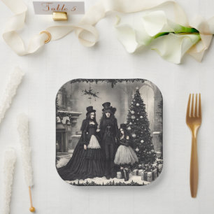 Gothic Christmas Paper Plate