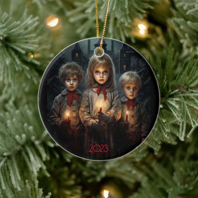 Gothic Christmas Past Ceramic Tree Decoration (Tree)
