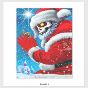 Gothic Christmas Santa Claus Skeleton Monster Art