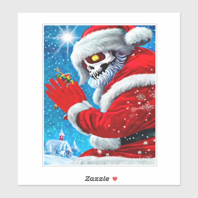 Gothic Christmas Santa Claus Skeleton Monster Art  (Sheet)