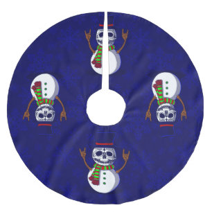 gothic christmas skeleton snowman gothmas creepmas brushed polyester tree skirt
