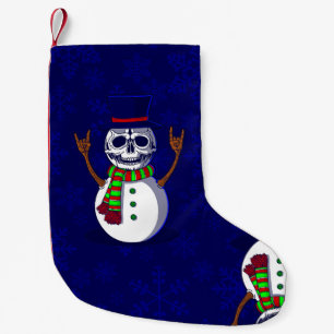 gothic christmas skeleton snowman gothmas creepmas small christmas stocking