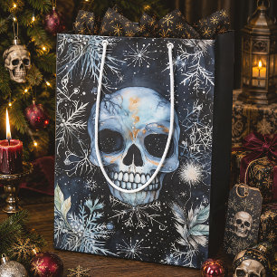 Gothic Christmas Skull Creepmas Medium Gift Bag