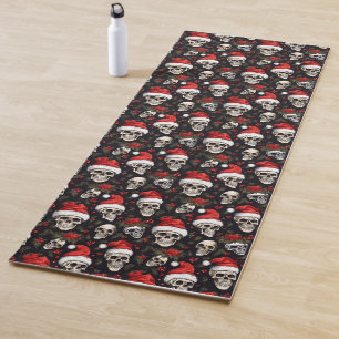 Gothic Christmas Skull Dark Holiday Fitness Yoga Mat