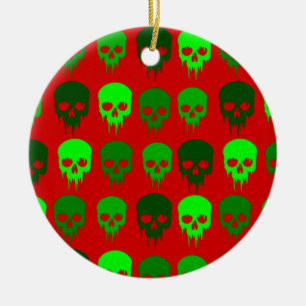 gothic christmas skull skeleton ceramic tree decoration