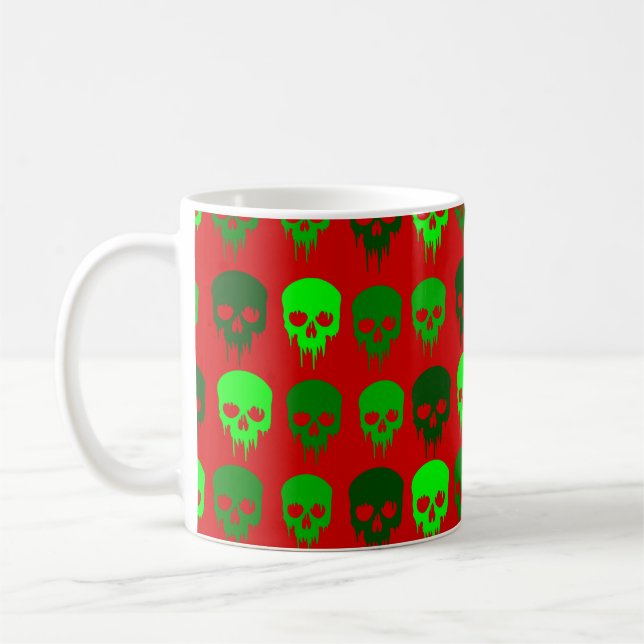 gothic christmas skull skeleton coffee mug (Left)