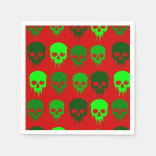 gothic christmas skull skeleton napkin