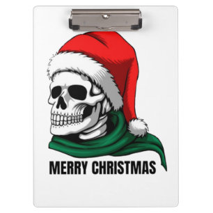 Gothic Christmas Skull with Santa Hat – Alternativ Clipboard