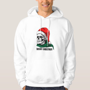 Gothic Christmas Skull with Santa Hat – Alternativ Hoodie