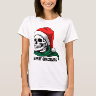 Gothic Christmas Skull with Santa Hat – Alternativ T-Shirt
