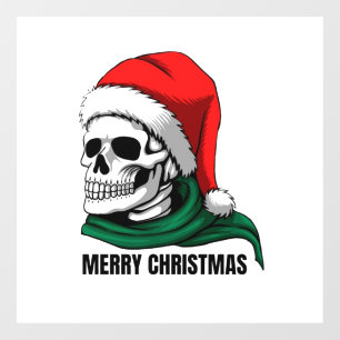 Gothic Christmas Skull with Santa Hat – Alternativ Window Cling