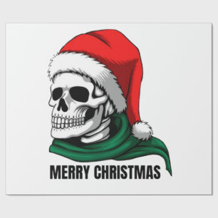 Gothic Christmas Skull with Santa Hat – Alternativ Wrapping Paper