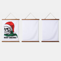 Gothic Christmas Skull with Santa Hat