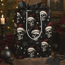 Gothic Christmas Skulls Creepmas Gift Bag
