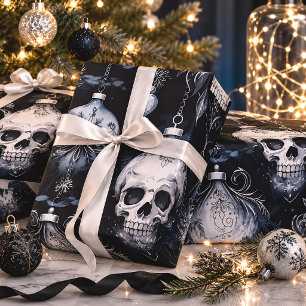 Gothic Christmas Skulls Creepmas Wrapping Paper