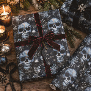 Gothic Christmas Skulls Spooky Creepmas Wrapping Paper