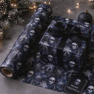 Gothic Christmas Skulls Spooky Wrapping Paper