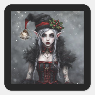 Gothic Christmas Square Sticker