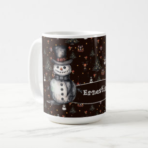 Gothic Christmas Tree Creepy Snowmen  Coffee Mug