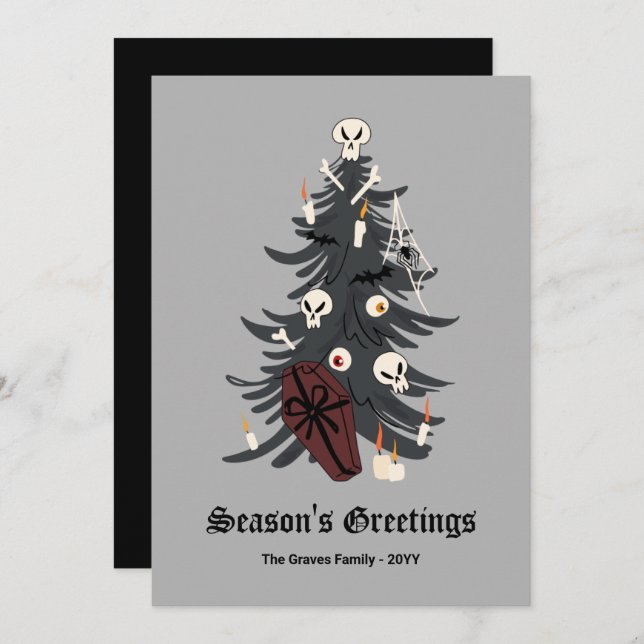 Gothic Christmas Tree Holiday Card (Front/Back)