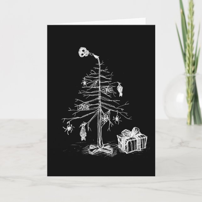 Gothic Christmas Tree Holiday Card (Front)