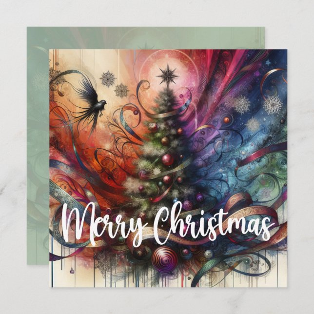 Gothic Christmas Tree Holiday Card (Front/Back)