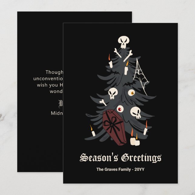Gothic Christmas Tree Holiday Card (Front/Back)