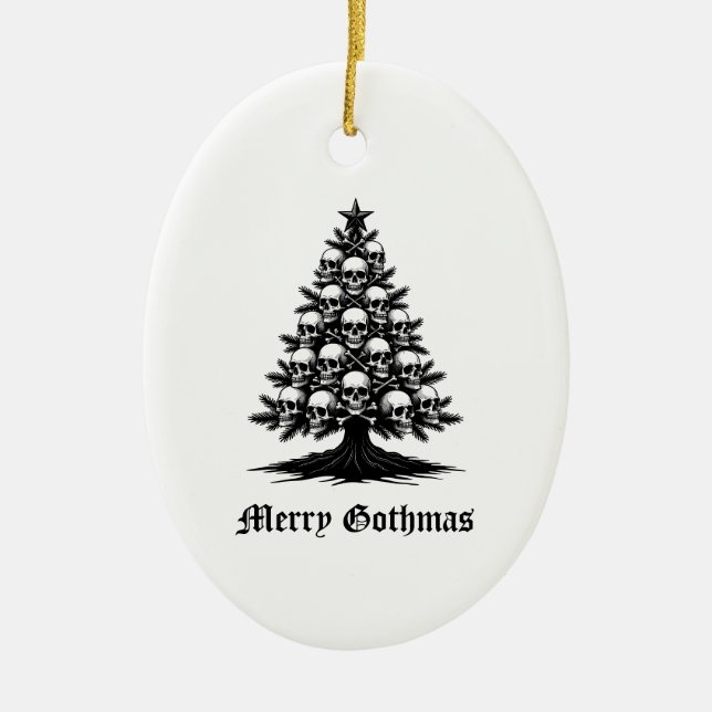 Gothic Christmas Tree II Ceramic Tree Decoration (Front)