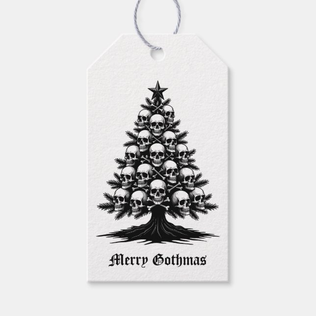 Gothic Christmas Tree II Gift Tags (Front)