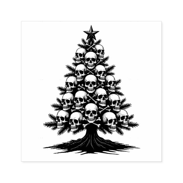 Gothic Christmas Tree II Rubber Stamp (Imprint)