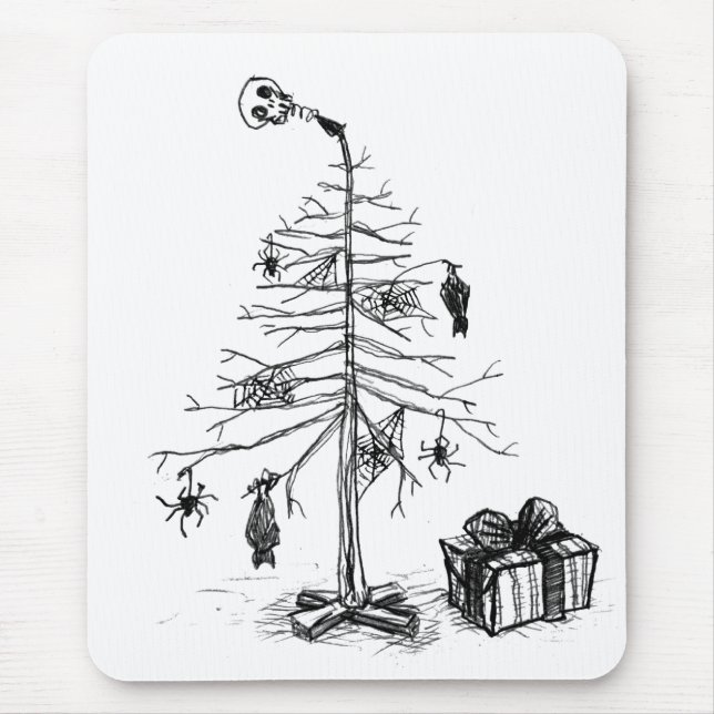 Gothic Christmas Tree Mouse Mat (Front)
