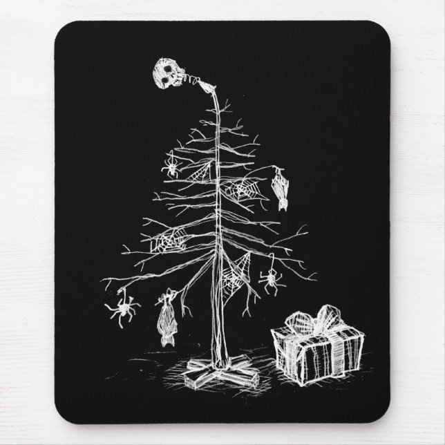 Gothic Christmas Tree Mouse Mat (Front)
