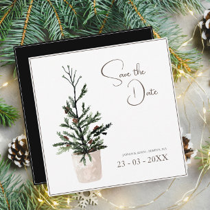 Gothic Christmas Tree Winter Wedding Save The Date