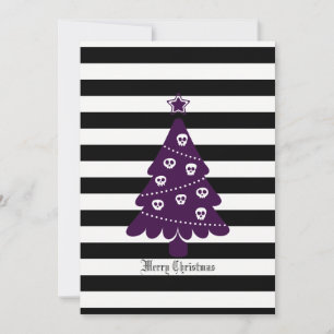 Gothic Christmas Tree With Stripes Holiday Card