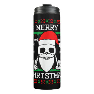 Gothic Christmas Ugly Skull Rock Christmas Gift Thermal Tumbler
