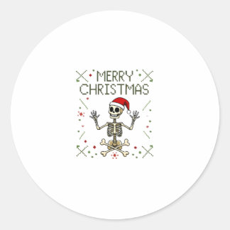Gothic Christmas Ugly Skull Rock Christmas T-Shirt Classic Round Sticker