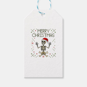 Gothic Christmas Ugly Skull Rock Christmas T-Shirt Gift Tags