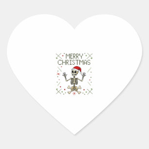 Gothic Christmas Ugly Skull Rock Christmas T-Shirt Heart Sticker